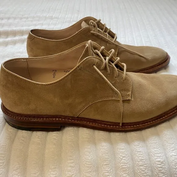 COPY - Alden Unlined Suede Plain Toe Blucher in Tan