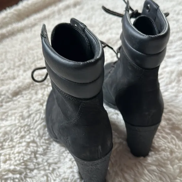COPY - Timberland Tillston Lace up High Heel Booties Black Size 7.5