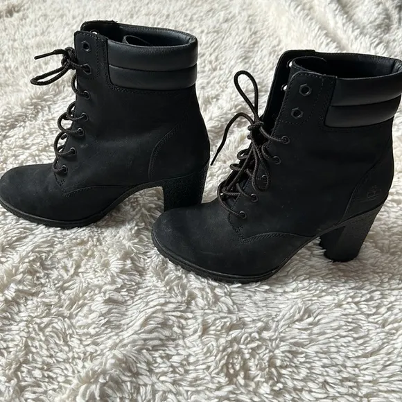 COPY - Timberland Tillston Lace up High Heel Booties Black Size 7.5