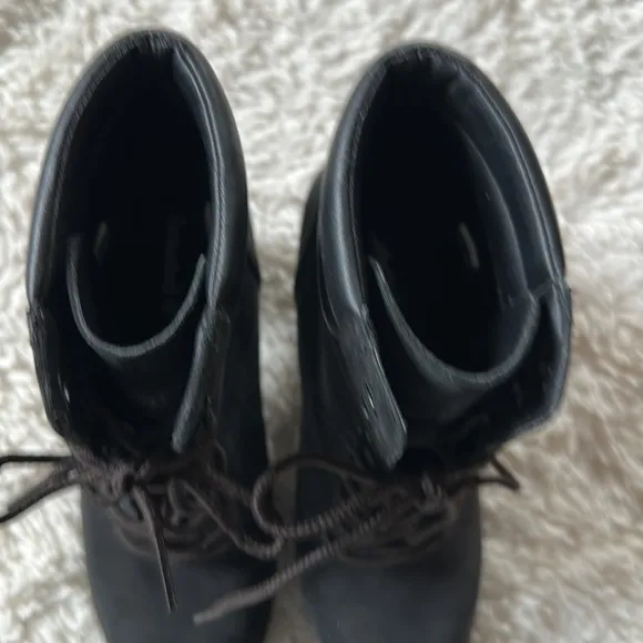 COPY - Timberland Tillston Lace up High Heel Booties Black Size 7.5