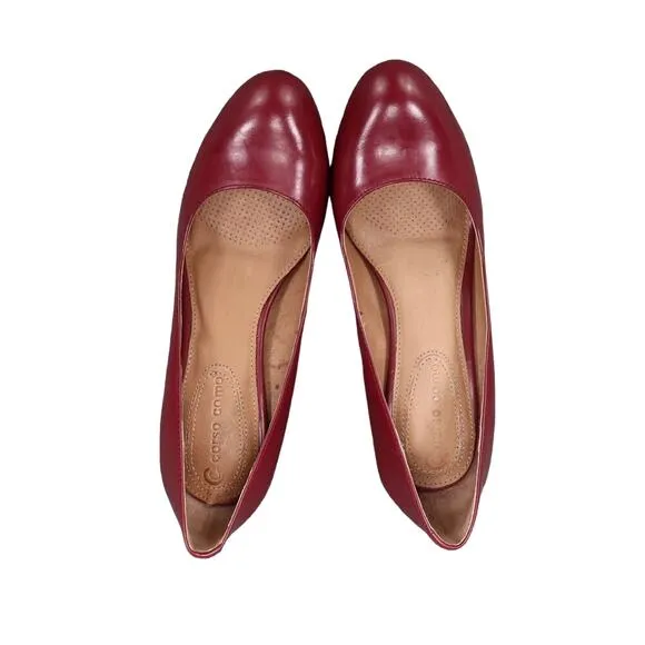 Corso Como Shoes Women 6 Pumps Stiletto Fashion Classic Leather Red Formal Party