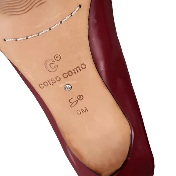 Corso Como Shoes Women 6 Pumps Stiletto Fashion Classic Leather Red Formal Party