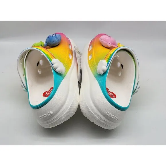 Crocs Care Bears Crush Clog Light-Up Rainbow Womens Size 6 Shoes