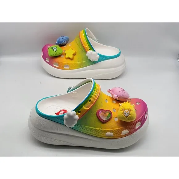 Crocs Care Bears Crush Clog Light-Up Rainbow Womens Size 6 Shoes