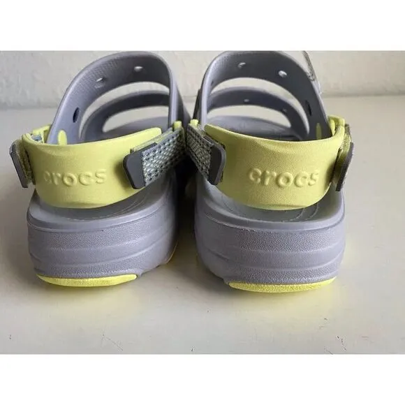 Crocs Classic All-Terrain Sandals Men's Sz 11 Slip On Clog Shoes Grey Yellow NEW