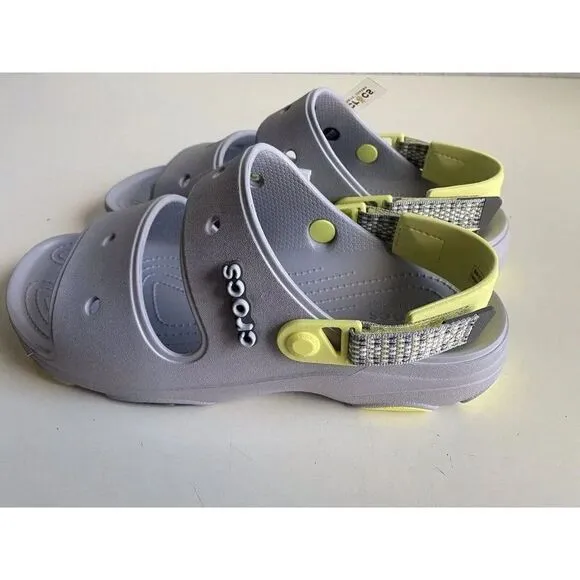 Crocs Classic All-Terrain Sandals Men's Sz 11 Slip On Clog Shoes Grey Yellow NEW