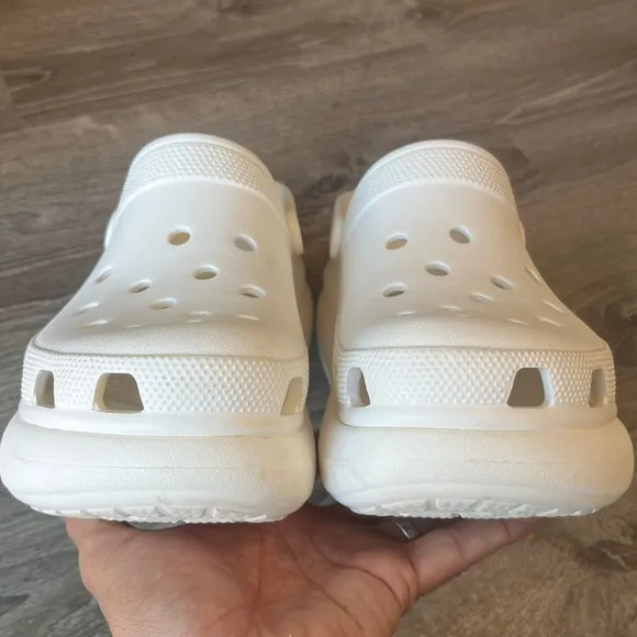 Crocs Crush‎ Clogs 3-inch White Platform Casual Mens 11