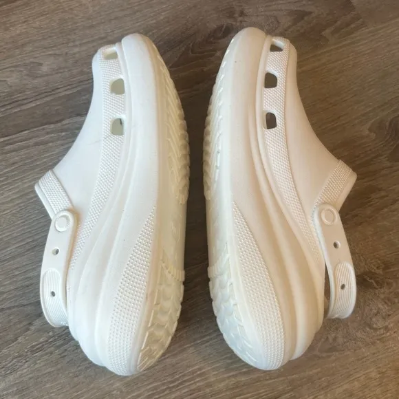 Crocs Crush‎ Clogs 3-inch White Platform Casual Mens 11