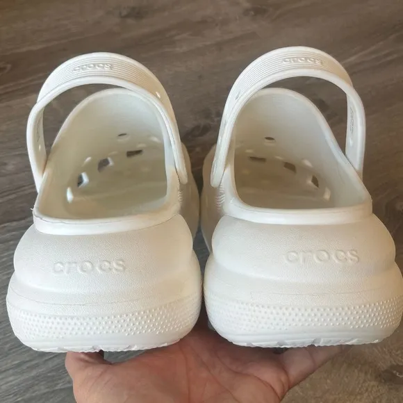 Crocs Crush‎ Clogs 3-inch White Platform Casual Mens 11