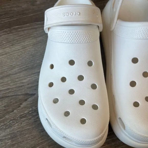 Crocs Crush‎ Clogs 3-inch White Platform Casual Mens 11