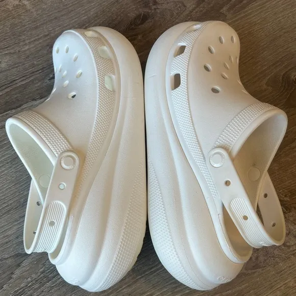Crocs Crush‎ Clogs 3-inch White Platform Casual Mens 11