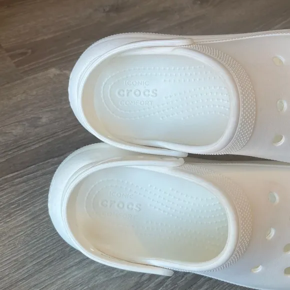 Crocs Crush‎ Clogs 3-inch White Platform Casual Mens 11