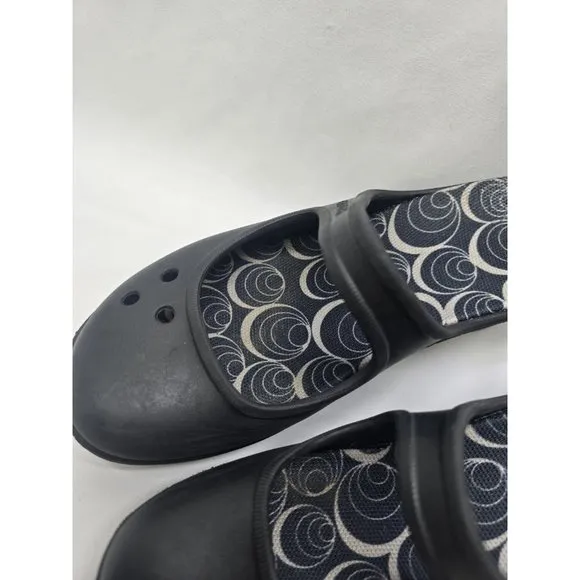 Crocs Frances Mary Jane Wedge Mule Slip On Shoes Black Comfort Women’s Size 7