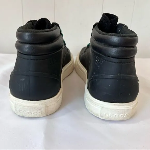 Crocs Sneakers Mens 9 Citilane Roka Chukka Boots High Top Black White Shoes