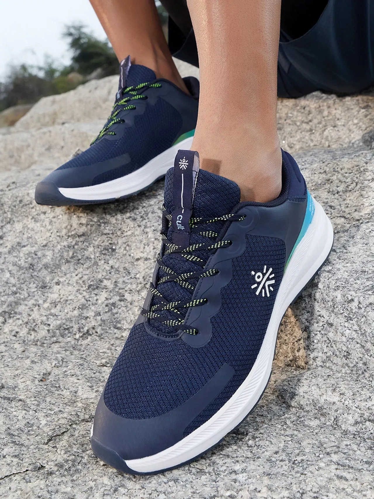 cult Men's SwiftStride Running Shoes - Navy/Green