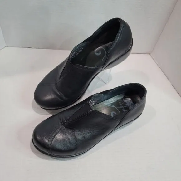 DANSKO Black Slip On Leather Clogs Size 41