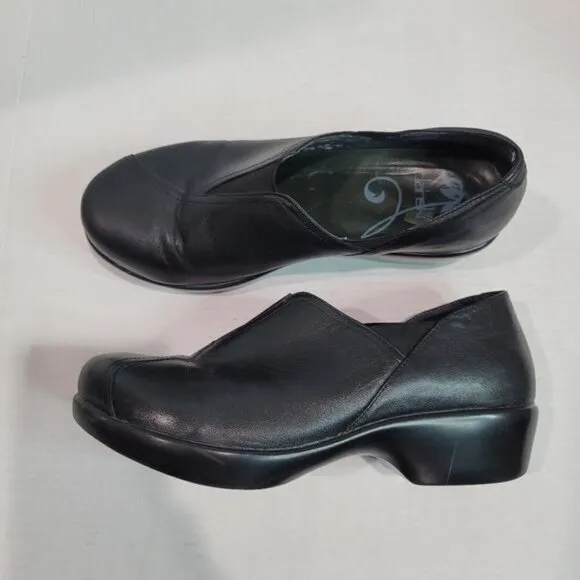 DANSKO Black Slip On Leather Clogs Size 41