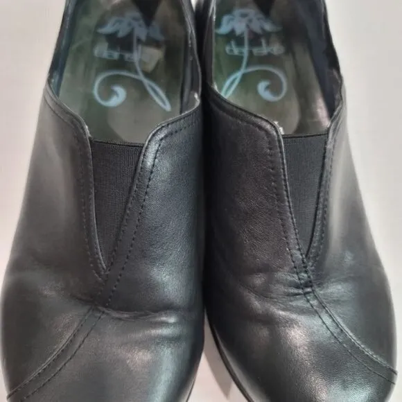 DANSKO Black Slip On Leather Clogs Size 41