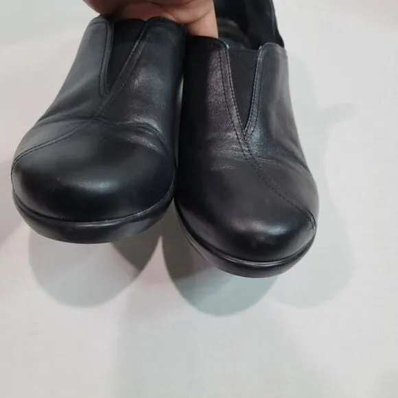 DANSKO Black Slip On Leather Clogs Size 41