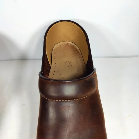 Dansko Burnished Leather Professional Brown Clog Women's Shoe Size 11.5-12 EU 42