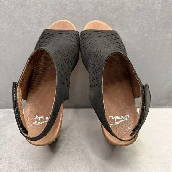 Dansko Danae Womens Size 41 (10.5-11) Sandals Slingback Black Leather Open Toe