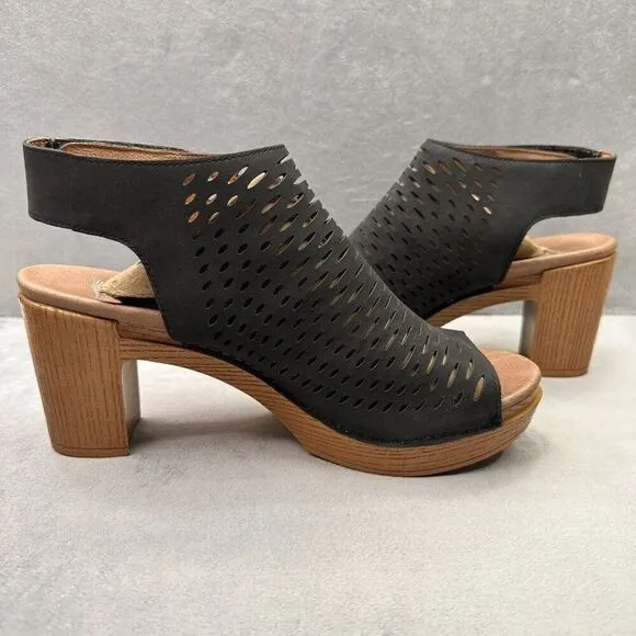 Dansko Danae Womens Size 41 (10.5-11) Sandals Slingback Black Leather Open Toe
