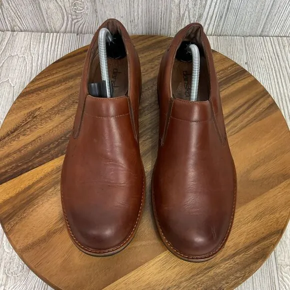 Dansko Men's EU 45 US 11.5 Brown Leather Slip On Comfort Dress Shoes