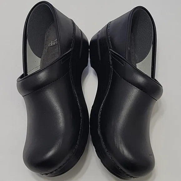 Dansko Professional Black Leather Clogs