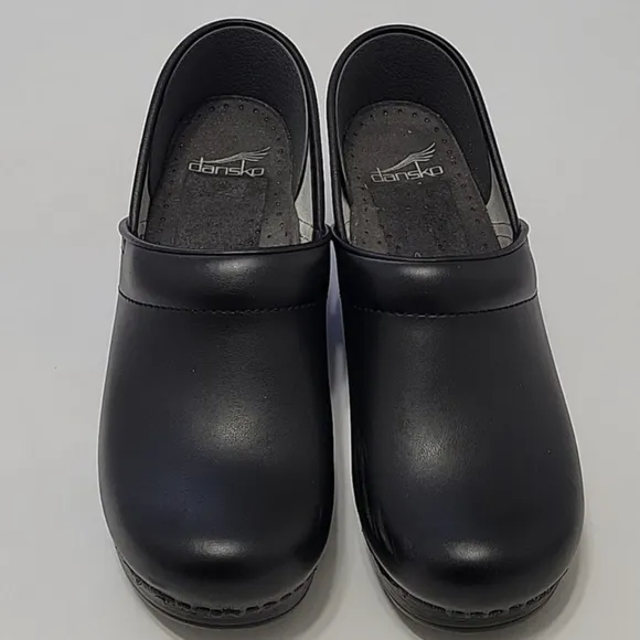 Dansko Professional Black Leather Clogs