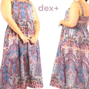 Dex Plus Thalia Maxi Dress Crown Floral Print Sleeveless Tiered Skirt Sz 1X NWT
