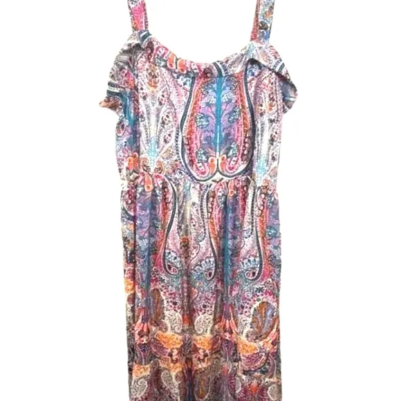Dex Plus Thalia Maxi Dress Crown Floral Print Sleeveless Tiered Skirt Sz 1X NWT
