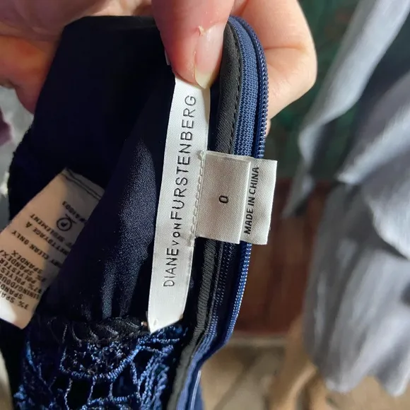 Diane Von Furstenberg Navy Lace Kinchu Dress