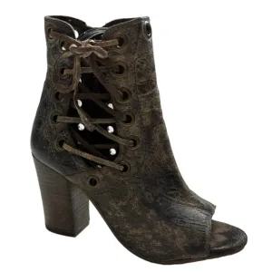 Diba True Vintage Leather Lace Up Bootie Heel 7.5