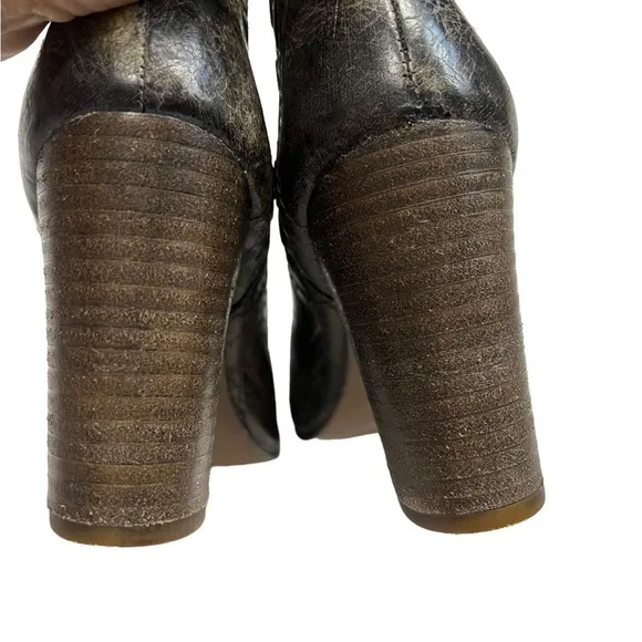 Diba True Vintage Leather Lace Up Bootie Heel 7.5