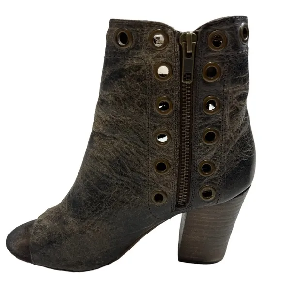 Diba True Vintage Leather Lace Up Bootie Heel 7.5