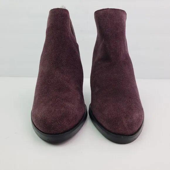 Dolce Vita DV Womens Size 9 Burgundy Suede Croc 3.5&quot; Heel Ankle Bootie Shoes