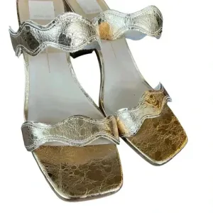 Dolce vita ILVA heels distressed gold leather women’s 11 slip on strap holiday