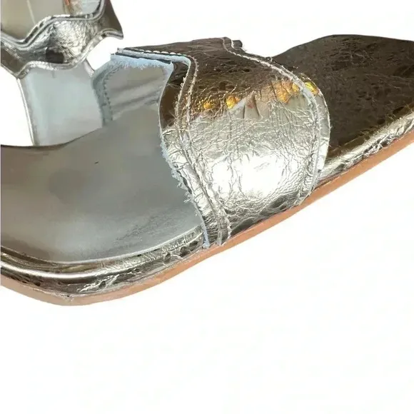 Dolce vita ILVA heels distressed gold leather women’s 11 slip on strap holiday