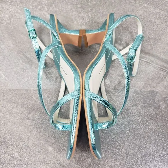 Dolce Vita Sandals Womens 6 M Baylor Electric Blue Strappy Kitten Heels Shoes