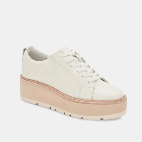 Dolce Vita Toyah Sneakers Women’s 9 Shoes White Leather Platform