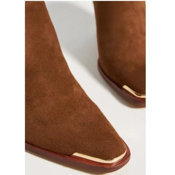 Dolce Vita Western Suede Heeled Mules in Brown from Anthropologie - Size 9 - NWT
