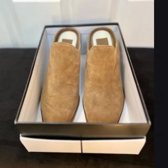Dolce Vita Western Suede Heeled Mules in Brown from Anthropologie - Size 9 - NWT