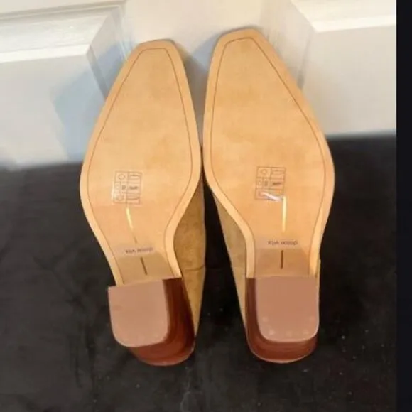 Dolce Vita Western Suede Heeled Mules in Brown from Anthropologie - Size 9 - NWT