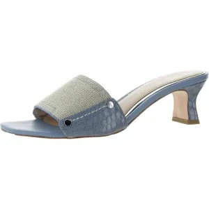 Donald J. Pliner Womens KELZA Blue Slip On Open Toe Mule Sandals Shoes New