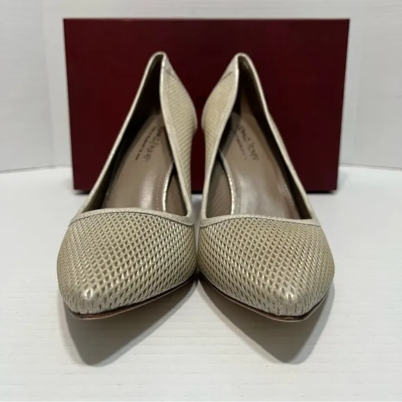 Donald Pliner Torin Platino Metallic Brush Off Leather Heels Women’s‎ 10N NIB