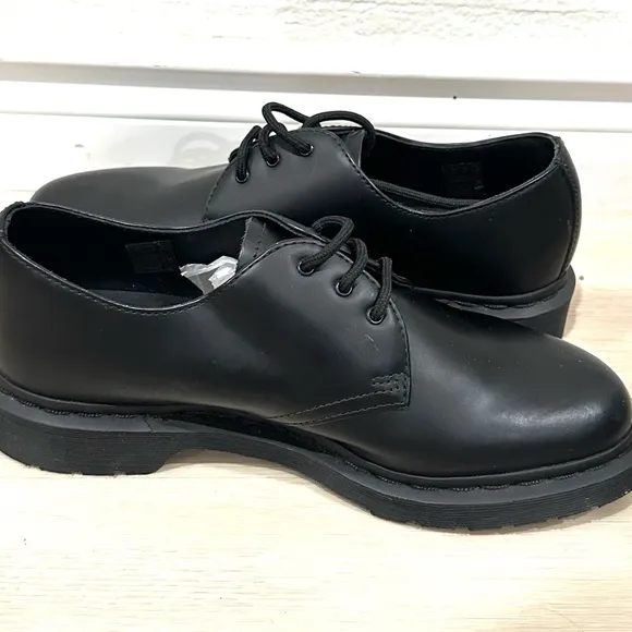 Dr Doc Martens Leather Black Oxford Smooth Leather Professional Shoes Men Size 9