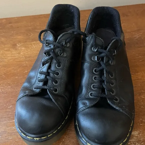 Dr Martens Black Leather Shoes Sz 13
