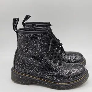 Dr Martens Classis Black Silver Glitter Combat Boots Size 12