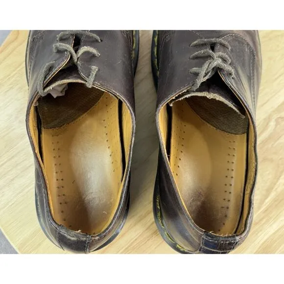 Dr. Martens Mens Brown Distressed Leather Shoes 11823 Size 10
