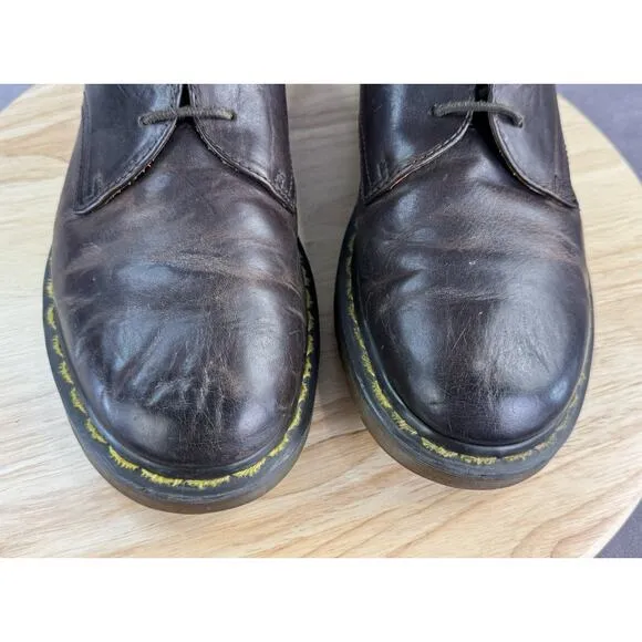 Dr. Martens Mens Brown Distressed Leather Shoes 11823 Size 10